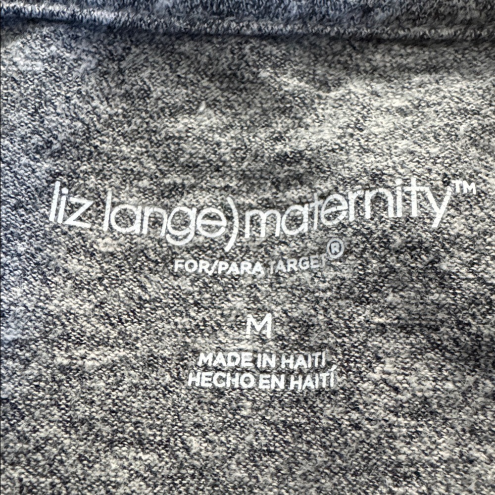 Liz Lange Maternity Gray Ruched Tee Shirt Top Size Medium Stretchy - Picture 3 of 5